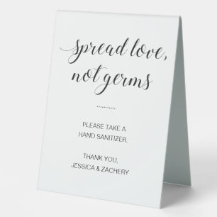 Spread-Liebe nicht Keime Hand Sanitäter Hochzeit Tischaufsteller