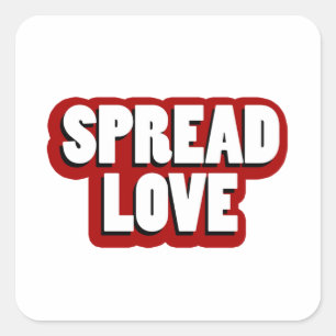 Spread Love Design Quadratischer Aufkleber