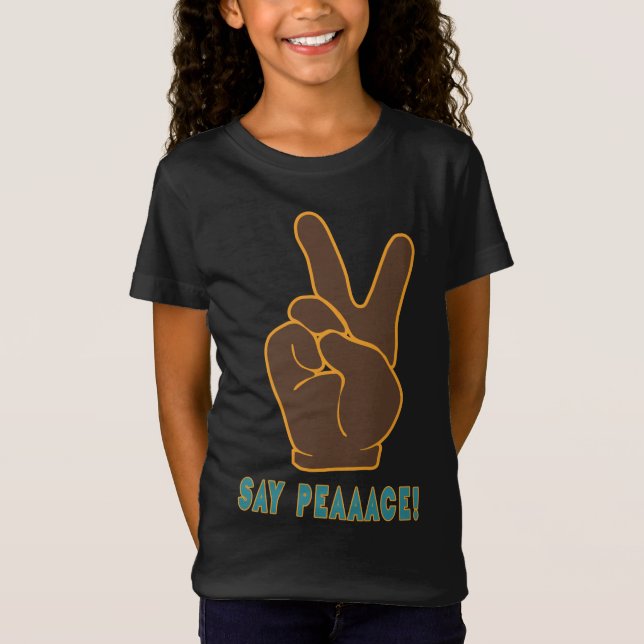 Spread Peace Not Fee Hand Schild Kinder T - Shirt (Vorderseite)