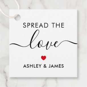 Spread the Liebe Tag, Wedding Gift Tag, Rot Geschenkanhänger