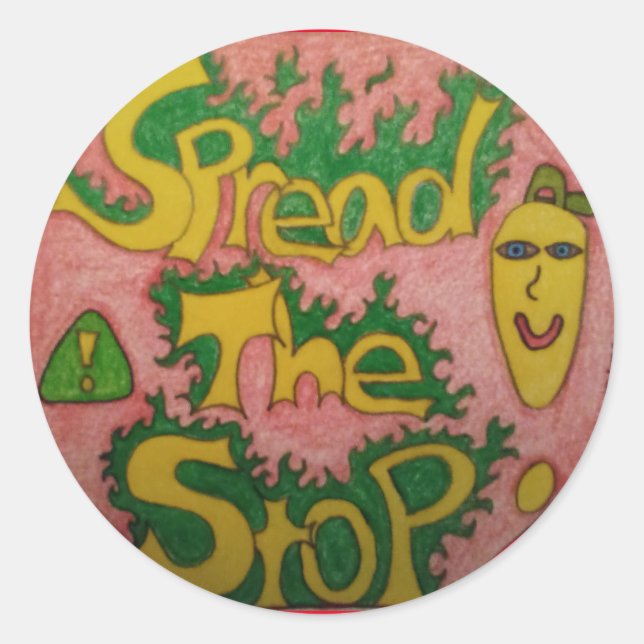 Spread the stop runder aufkleber (Vorderseite)