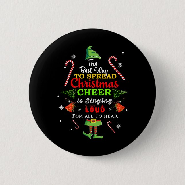 Spread Weihnachtsmann singt laut Xmas Elf Pa Button (Vorderseite)