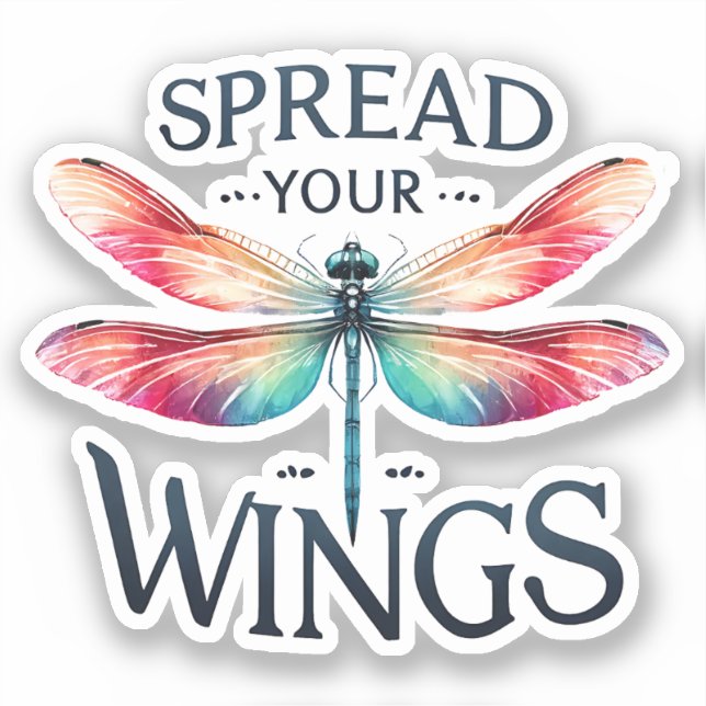 Spread Your Wings - Artistic Dragonfly Aufkleber (Vorderseite)