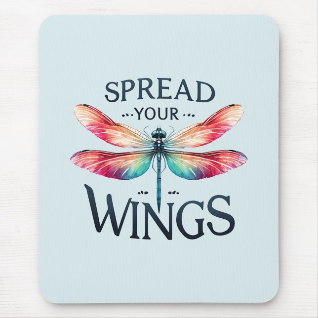 Spread Your Wings - Artistic Dragonfly Mousepad (Vorne)