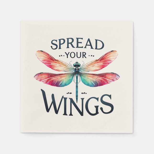 Spread Your Wings - Artistic Dragonfly Serviette (Vorderseite)