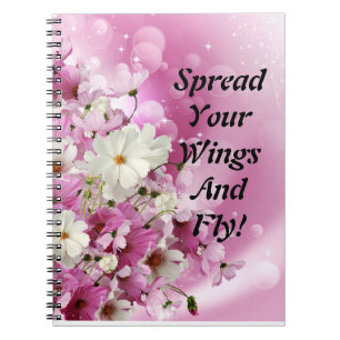 Spread your Wings Fly Spiral Foto Notebook Flora Notizblock