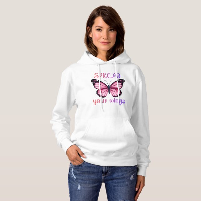 Spread Your Wings – Inspirational Butterfly  Hoodie (Vorne ganz)