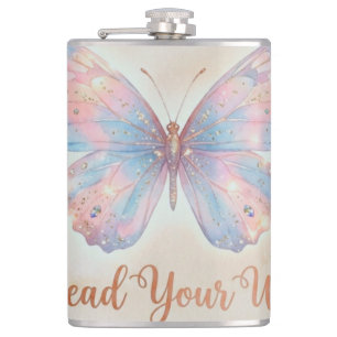 Spread Your Wings Vinyl 🦋Wrapped Flask remains th Flachmann