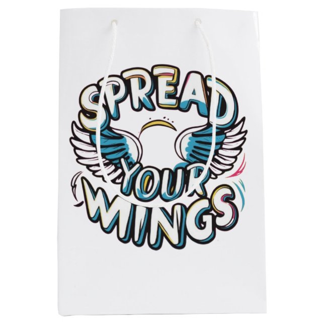 "Spread your Wings - Wrapping Paper Design" Mittlere Geschenktüte (Vorderseite)