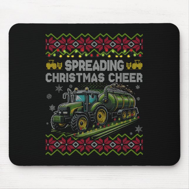 Spreading Christmas Cheer Farming Tractor Ugly Swe Mousepad (Vorne)