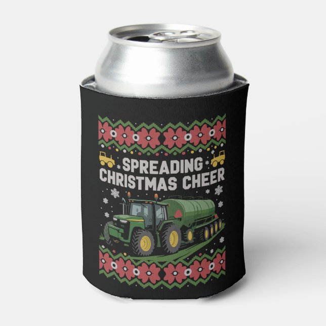 Spreading Xmas Cheer Farming Tractor Ugly Sweat Dosenkühler (Kanne Vorderseite)