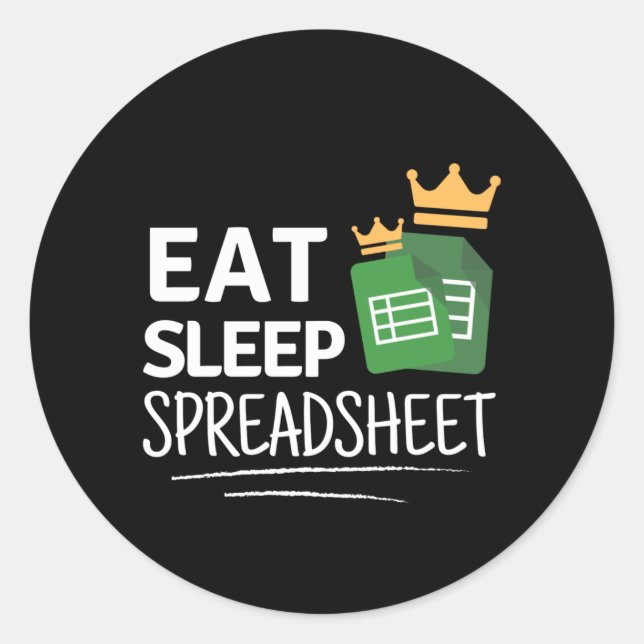 Spreadsheet Classic Round Sticker (Devant)