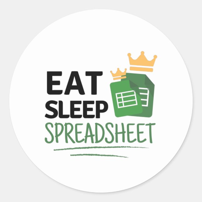 Spreadsheet Classic Round Sticker (Devant)