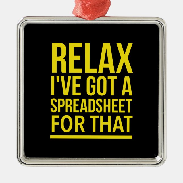 Spreadsheet inspirierende lustige Geschenke Ornament Aus Metall (Vorne)