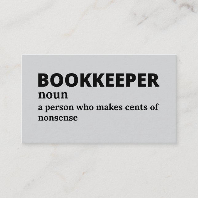Spreadsheet King - Funny Bookkeeper - Bedeutung Visitenkarte (Vorderseite)
