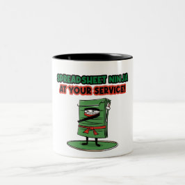Spreadsheet ninja zu Ihrem Dienst! Funny Zitat Zweifarbige Tasse