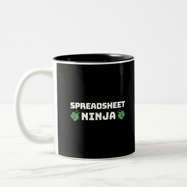 Spreadsheet ninja Zwei-Tone-Kaffee-Tasse Zweifarbige Tasse (Links)