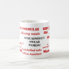 Spreadsheet Swear Words Funny Excel User Joke Kaffeetasse
