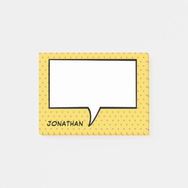 Sprechblase Comic personalisiert benutzerdefiniert Post-it Klebezettel (Vorderseite)