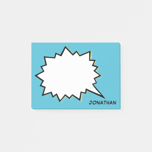 Sprechblase Comic personalisierte benutzerdefinier Post-it Klebezettel (Vorderseite)