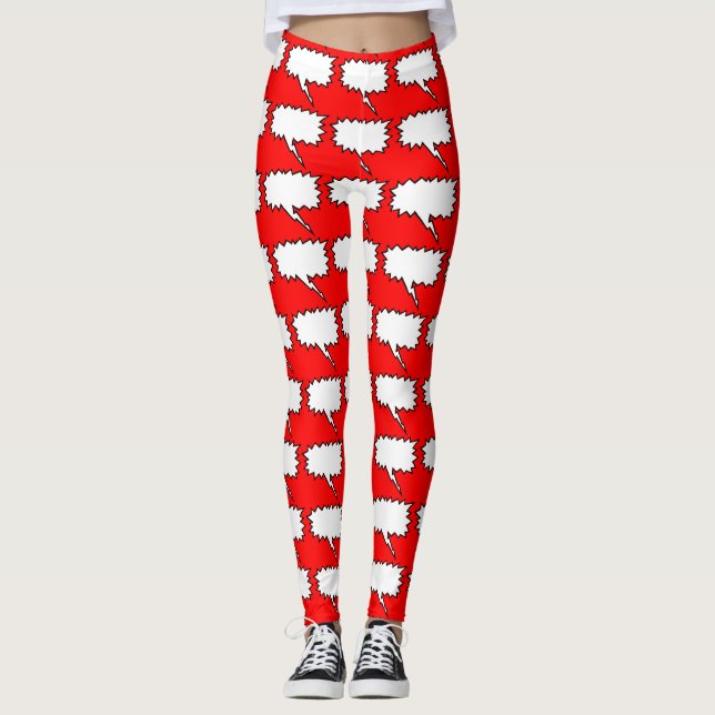 Sprechblasen 2 Hintergrundfarbe Leggings auswählen (Vorderseite)