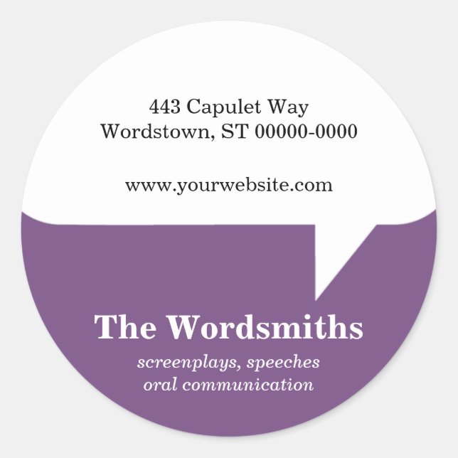 Sprechblasen-Aufkleber Runder Aufkleber (Vorderseite)