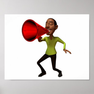 Sprechen in ein Megaphone-Poster Poster