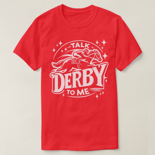 Sprechen Sie Derby mit mir Reitsport und Reitdesig T-Shirt (Design vorne)