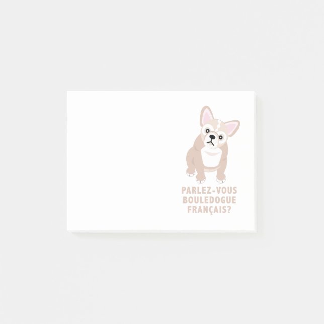 Sprechen Sie die französische niedliche Bulldogge Post-it Klebezettel (Vorderseite)