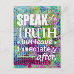 Sprechen Sie die Wahrheitskarte Postkarte