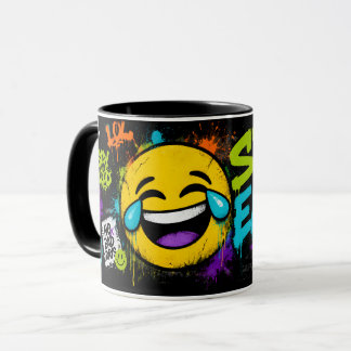 Sprechen Sie Emoji Graffiti Tasse | Lustiges lache