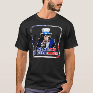 Sprechen Sie Englisch im patriotischen T-Shirt