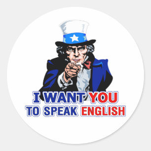 Sprechen Sie Englisch Runder Aufkleber