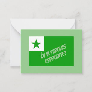 Sprechen Sie Esperanto? Mitteilungskarte