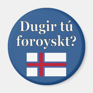 Sprechen Sie Faröer? auf Faröer. Flagge Magnet