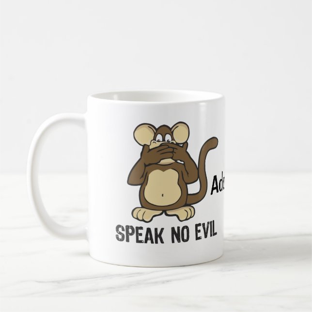 Sprechen Sie keine Übel-Affen - personifizieren Kaffeetasse (Links)