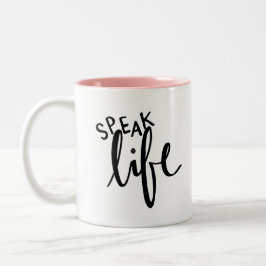 Sprechen Sie Leben-Tasse durch unleugbare Zweifarbige Tasse