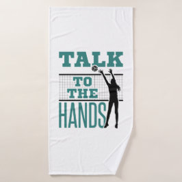 Sprechen Sie mit dem Hands Funny Volleyball Middle Badehandtuch