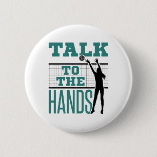 Sprechen Sie mit dem Hands Funny Volleyball Middle Button