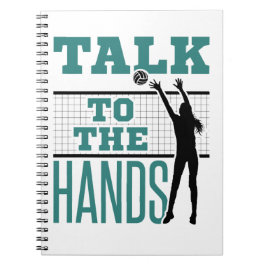 Sprechen Sie mit dem Hands Funny Volleyball Middle Notizblock