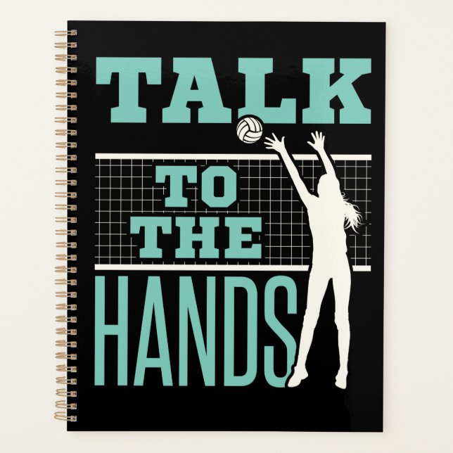 Sprechen Sie mit dem Hands Volleyball Player Block Planer (Vorderseite)