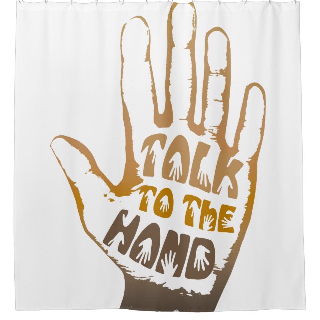 Sprechen Sie mit der Hand Duschvorhang (Vorderseite)