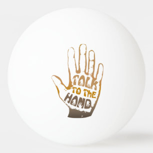 Sprechen Sie mit der Hand Tischtennisball