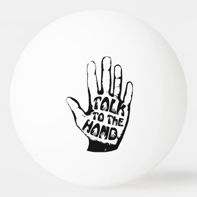 Sprechen Sie mit der Hand Tischtennisball (Vorderseite)