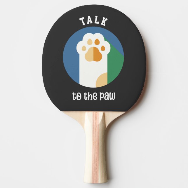 Sprechen Sie mit der niedlichen Paw-Katze (weißer  Tischtennis Schläger (Vorderseite)