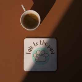 Sprechen Sie mit der Pfote illustriert minimalisti Getränkeuntersetzer