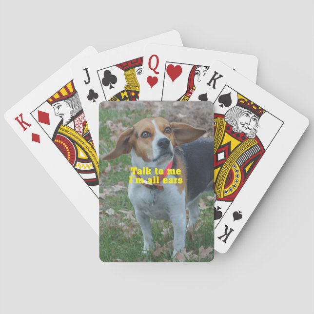 Sprechen Sie mit mir, ich sind aller Ohr-Beagle Spielkarten (Rückseite)