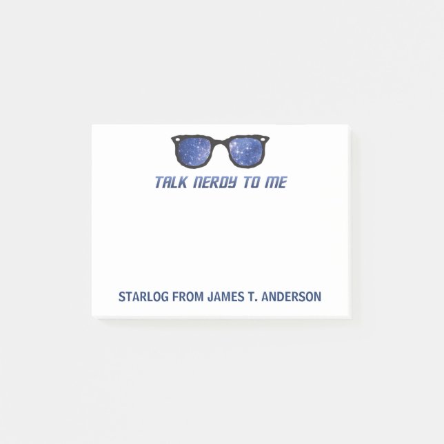 Sprechen Sie mit Nerdy To Me Space Stars - Benutze Post-it Klebezettel (Vorderseite)
