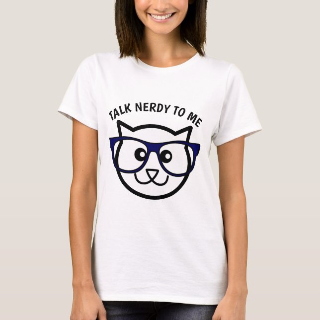 SPRECHEN SIE NERDY MIT MIR Funny Cat T - Shirt (Vorderseite)