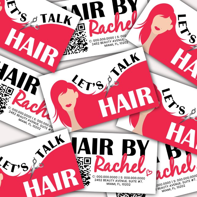 Sprechen wir über den QR-Code des Haar-Pink-Modell Visitenkarte (Von Creator hochgeladen)